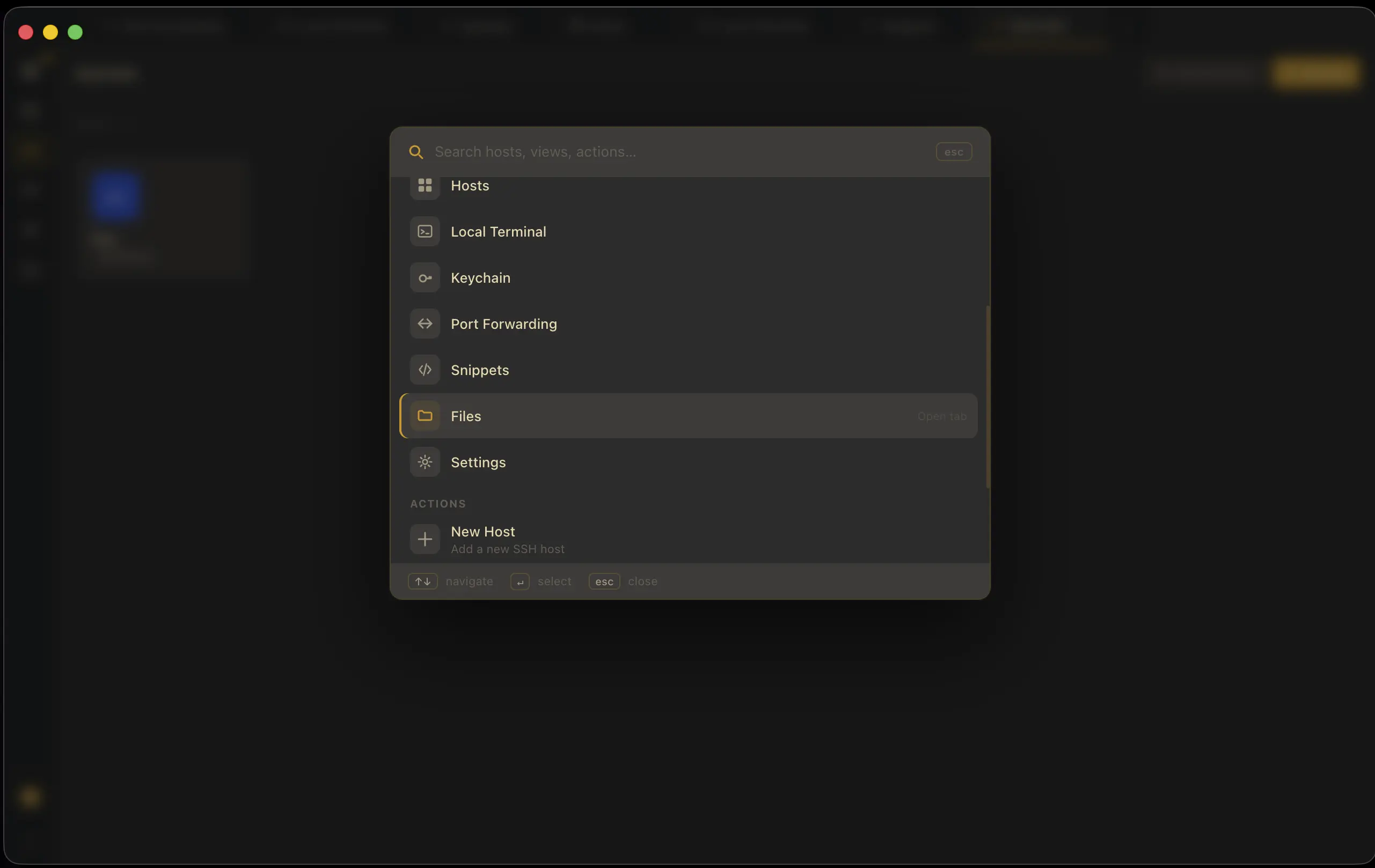 Command palette